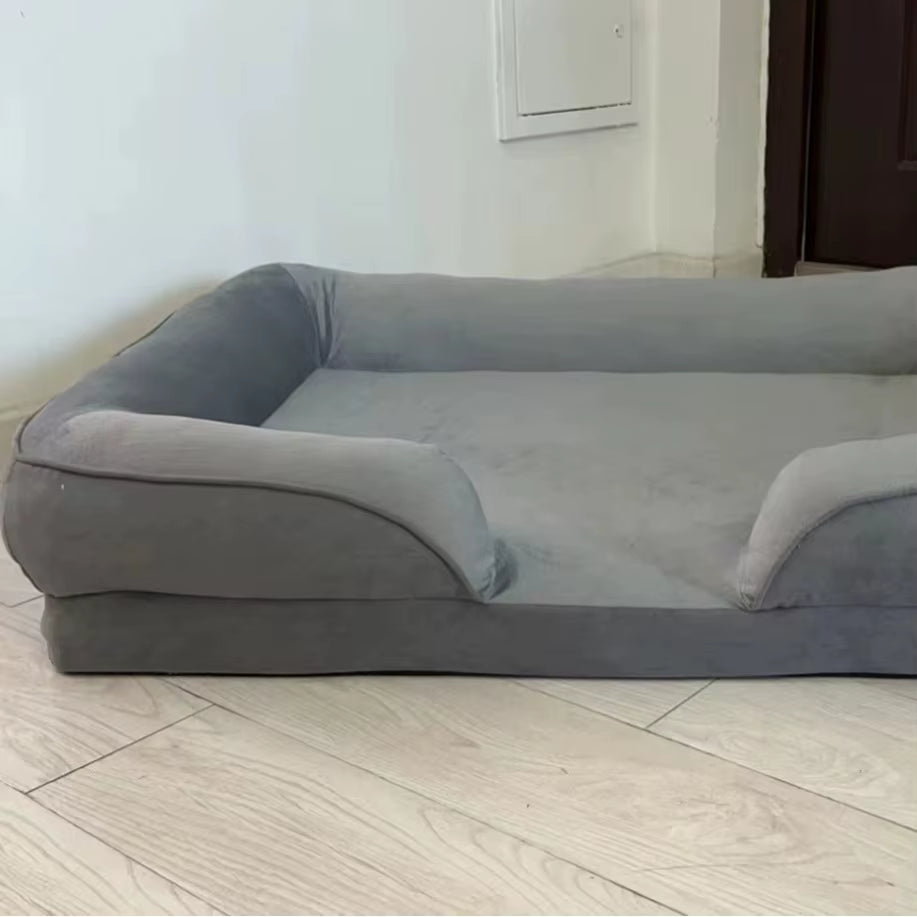 Luxury Orthopedic Square Fiber Dog Bed for Medium Dogs Waterproof Sofa Bed with Removable Cover Eco-Friendly Carton Packed