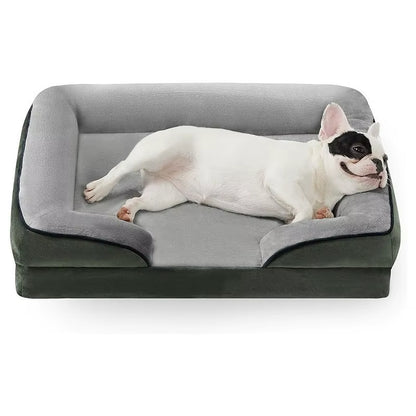 Luxury Orthopedic Square Fiber Dog Bed for Medium Dogs Waterproof Sofa Bed with Removable Cover Eco-Friendly Carton Packed